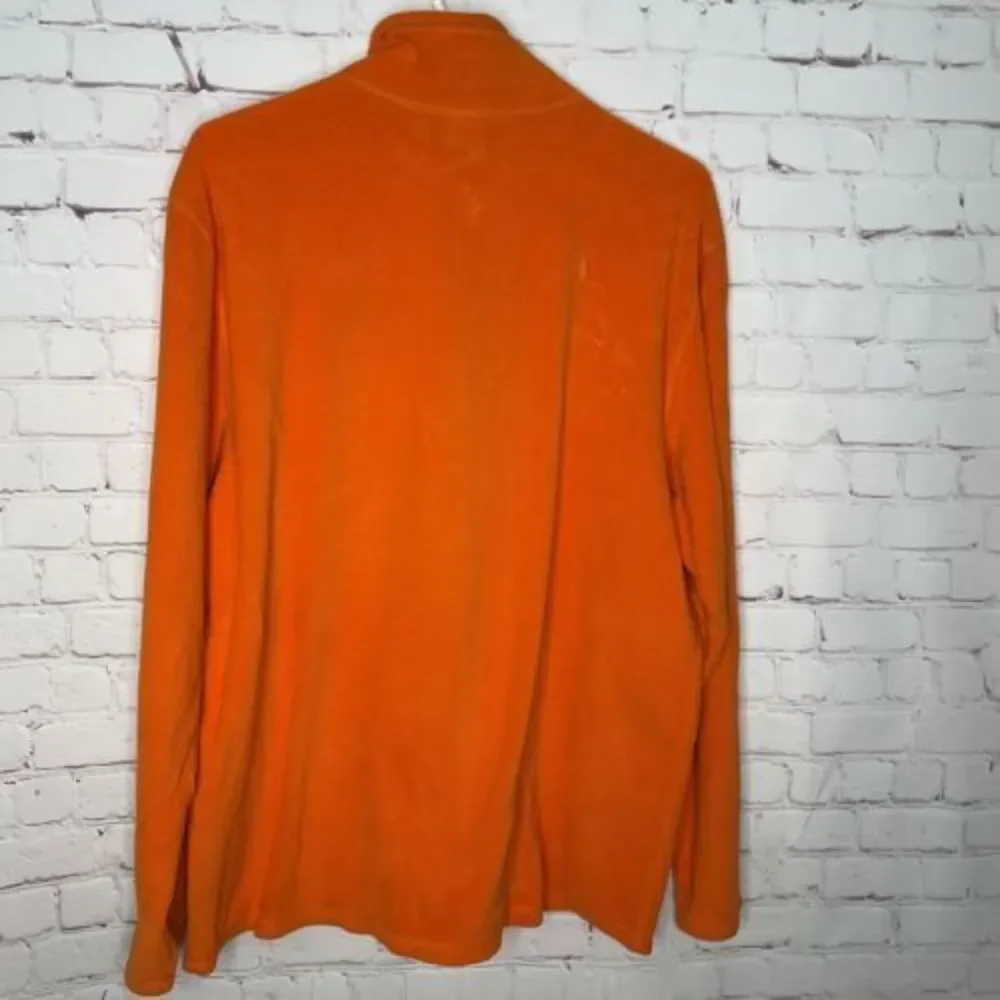 The North‎ Face Sweatshirt Men's Large Orange Fleece Flash Dry 1/3 Zip Pullover
